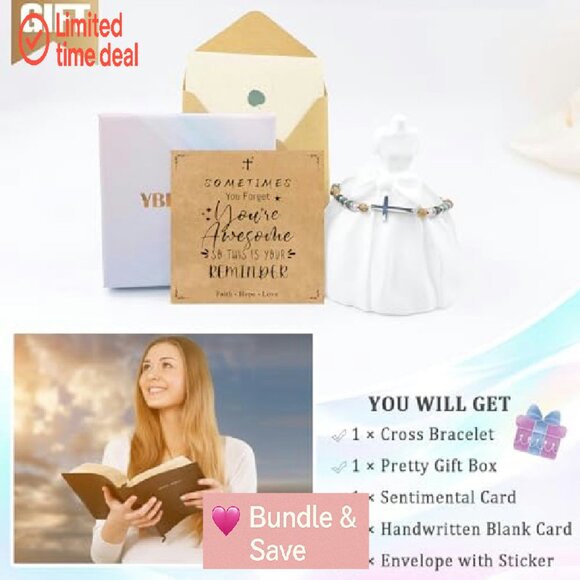 Christian Cross Bracelet, Baptism Confirmation Gift, Birthday Christmas Present - Picture 7 of 8